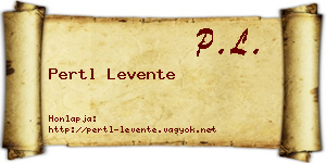 Pertl Levente névjegykártya